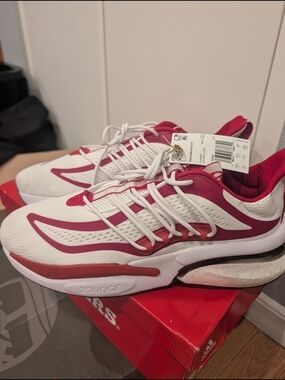 adidas Red and White Low-Top Sneakers